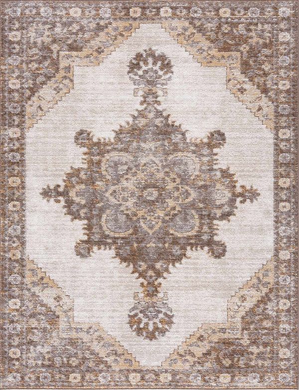 Keeran Tan Medallion Area Rug