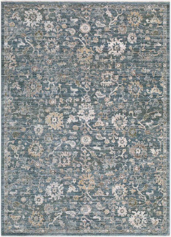 Denisa Medium Gray Floral Area Rug