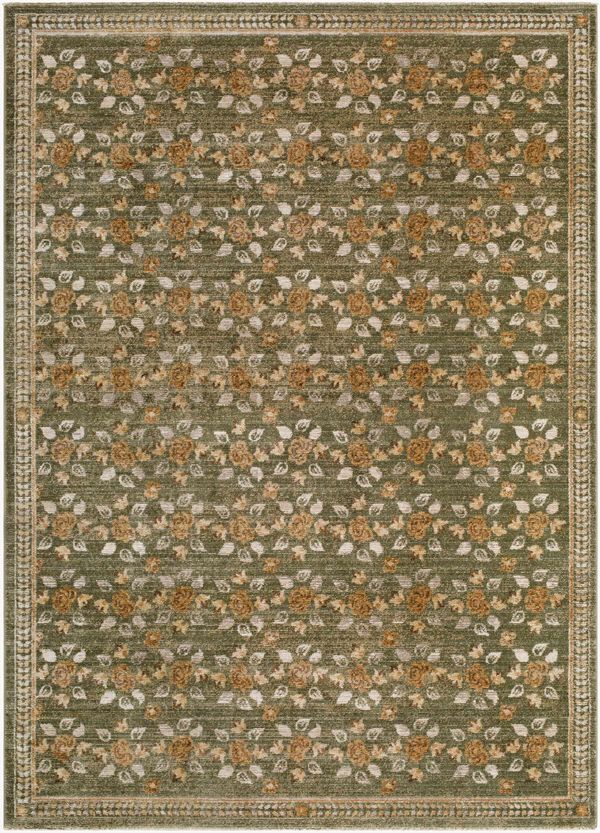 Fahima Olive Floral Area Rug