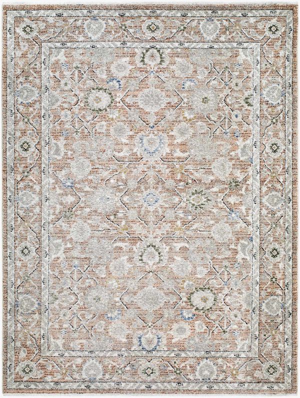 Donosa Burnt Orange Floral Area Rug