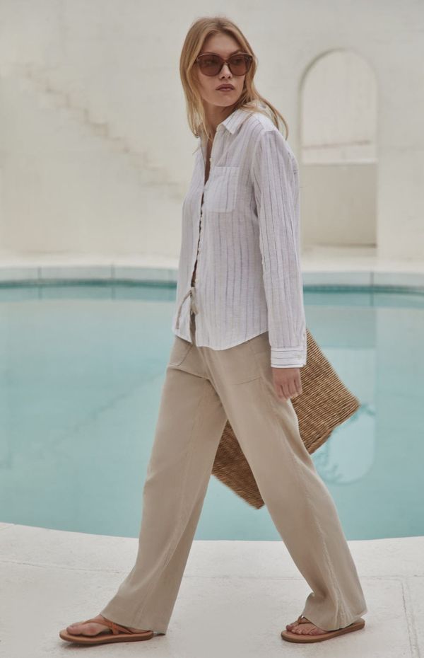 Andie L/S Button Down | Stripe