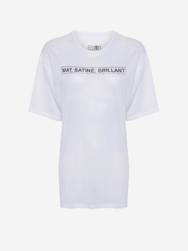 T-shirt oversize bianca con stampa