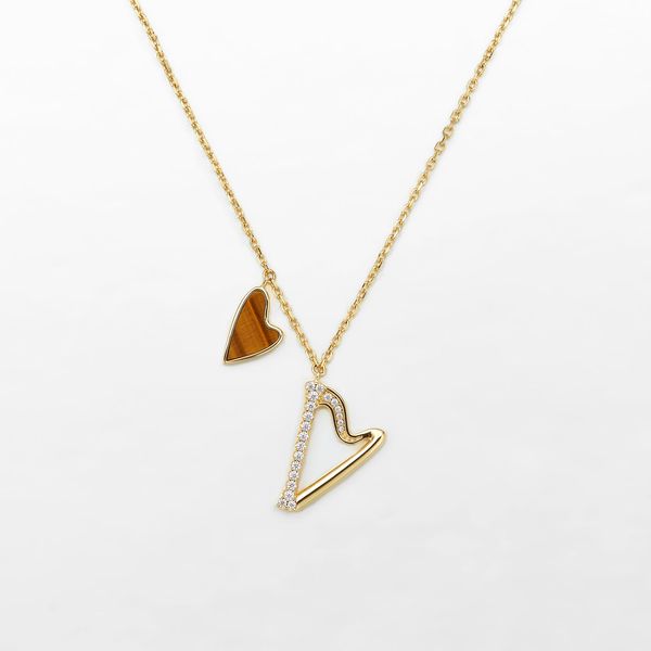 Tiger's Eye Heart Pendant Necklace
