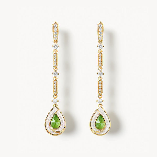 Aventurine Waterdrop Chain Earrings