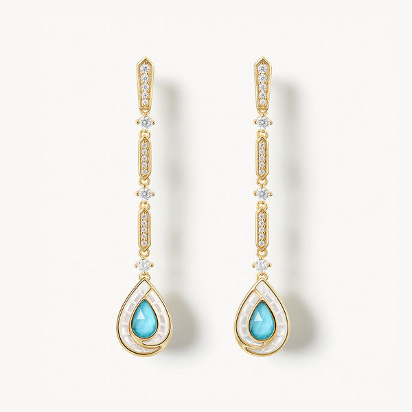 Turquoise Chain Earrings