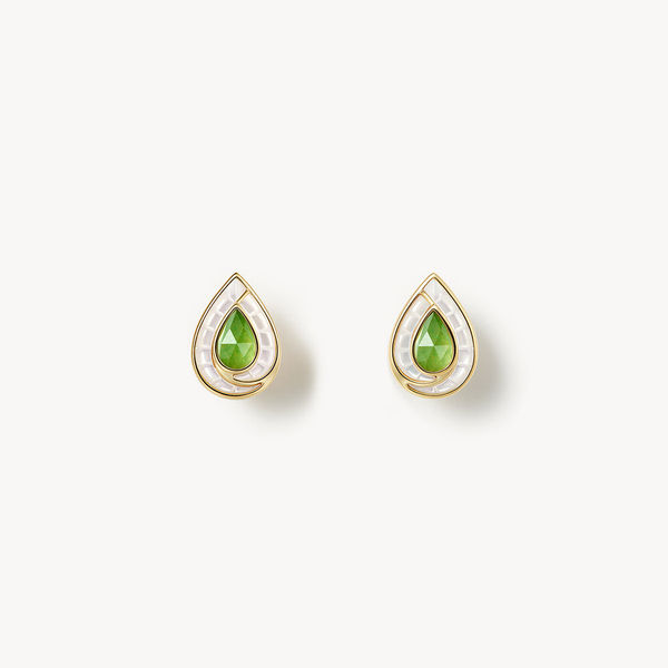 Aventurine Waterdrop Stud Earrings
