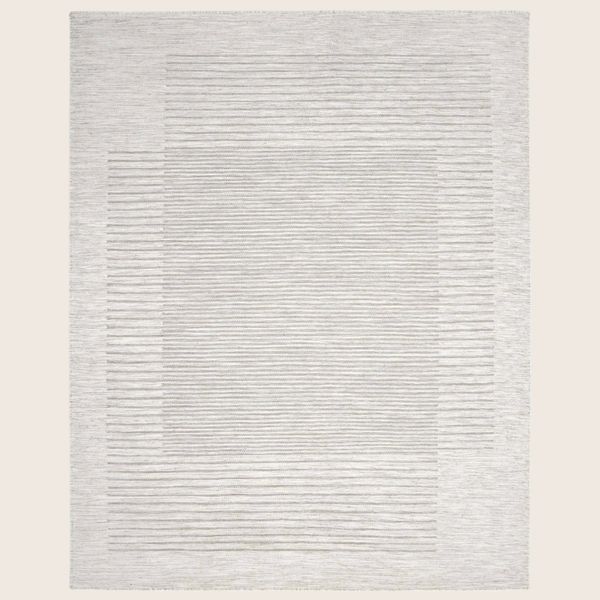 Silver Dhurrie Cotton Rug - 5' x 8'