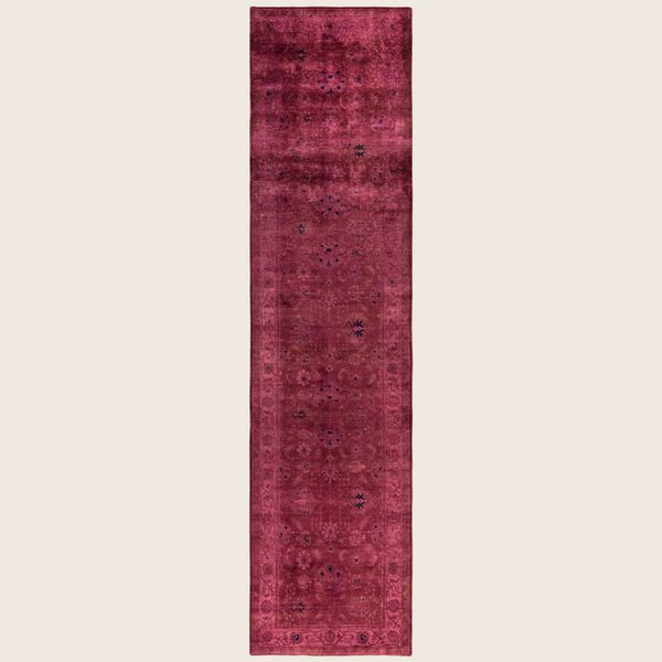 Red Samsara Wool Runner - 3' x 12'2"