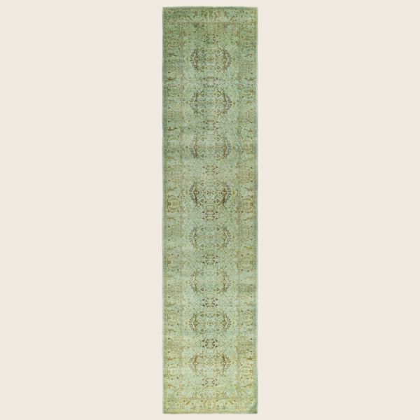 Green Samsara Wool Runner - 2'8" x 11'5"