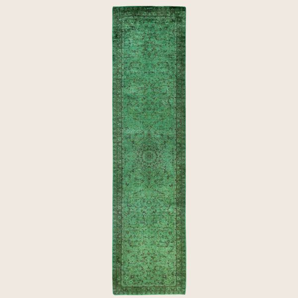 Green Samsara Wool Runner - 2'6" x 10'1"