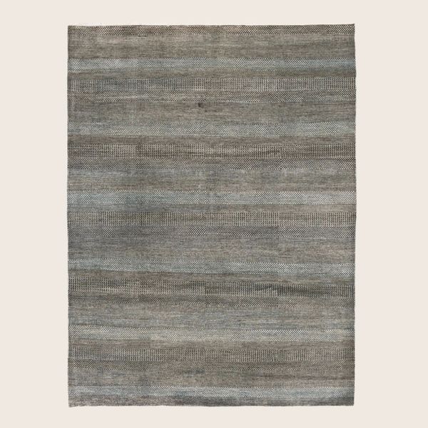 Grey Transitional Indo Savannah Wool Art Silk Blend Rug - 8' x 10'4"