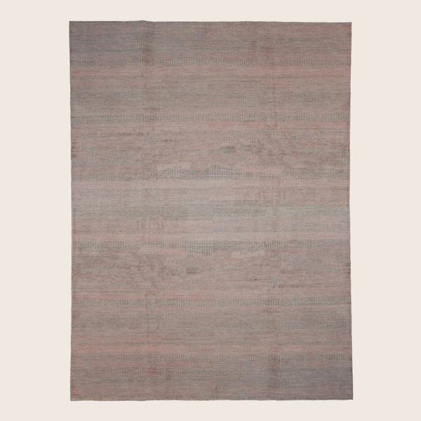 Purple Transitional Indo Savannah Wool Art Silk Blend Rug - 8'1 x 11'1