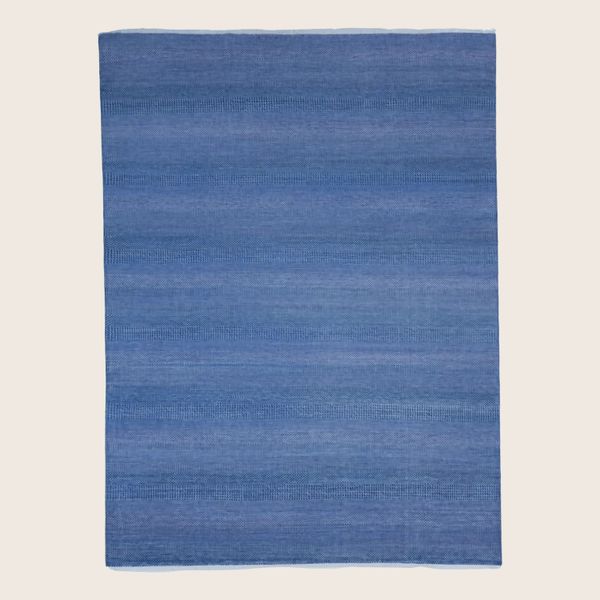 Blue Transitional Indo Savannah Wool Art Silk Blend Rug - 9' x 11'9"
