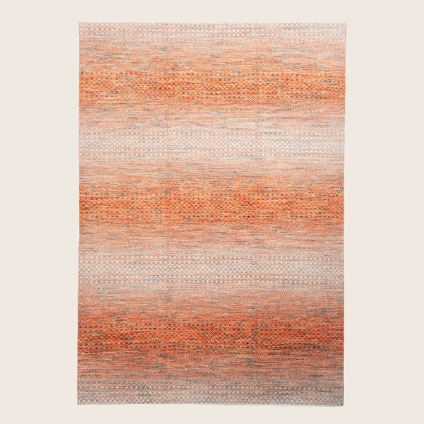 Orange Multi Transitional Indo Grass Wool Art Silk Blend Rug - 10' x 14'1"