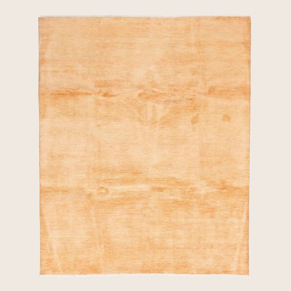 Gold Transitional Indo Savannah Wool Art Silk Blend Rug - 7'1 x 9'1"