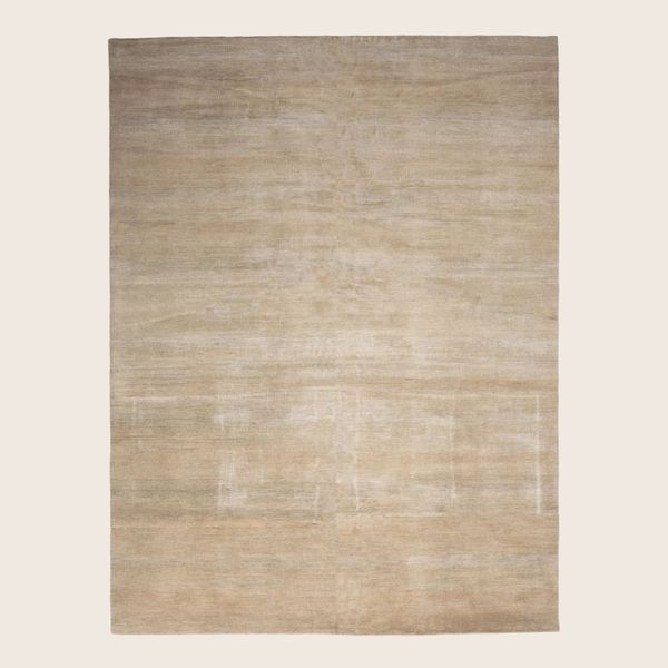 Natural Transitional Indo Savannah Wool Art Silk Blend Rug - 12' x 15'4"