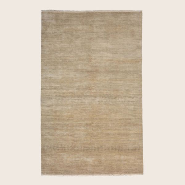 Brown Transitional Indo Savannah Wool Art Silk Blend Rug - 6' x 9'6"