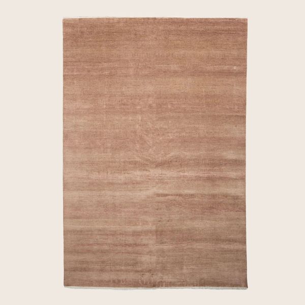 Rust Transitional Indo Savannah Wool Art Silk Blend Rug - 9'1 x 14'2"