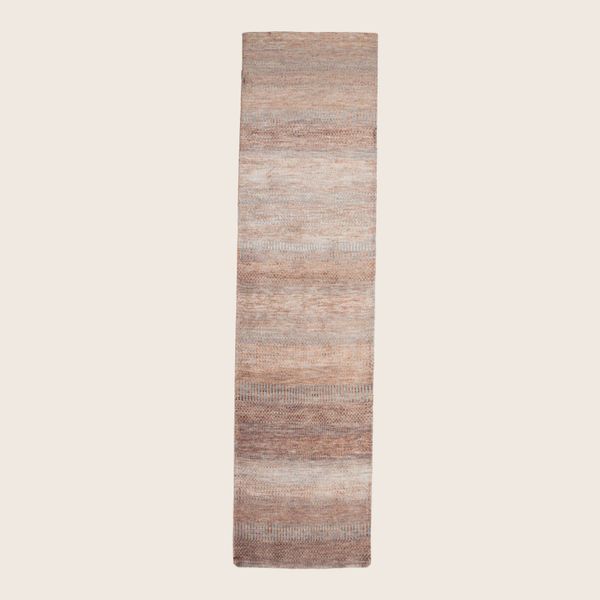 Rust Transitional Indo Savannah Wool Art Silk Blend Runner - 2'6" x 8'