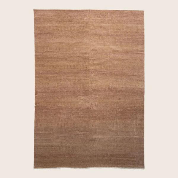 Brown Textured Indo Savannah Wool Art Silk Blend Rug - 10' x 14'1"