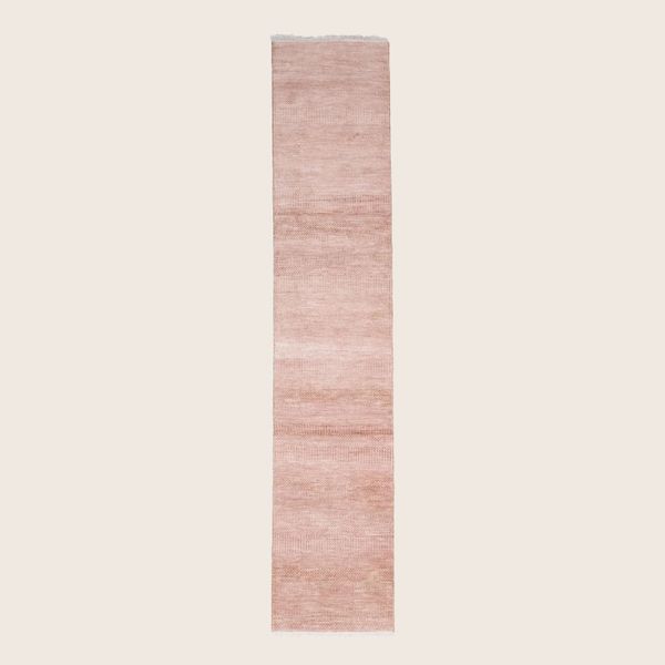 Pink Transitional Indo Savannah Wool Art Silk Blend Runner - 2'5" x 12'2"