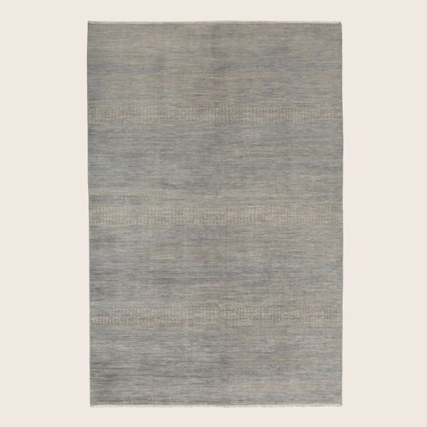 Blue Transitional Indo Savannah Wool Art Silk Blend Rug - 6'1" x 9'2"