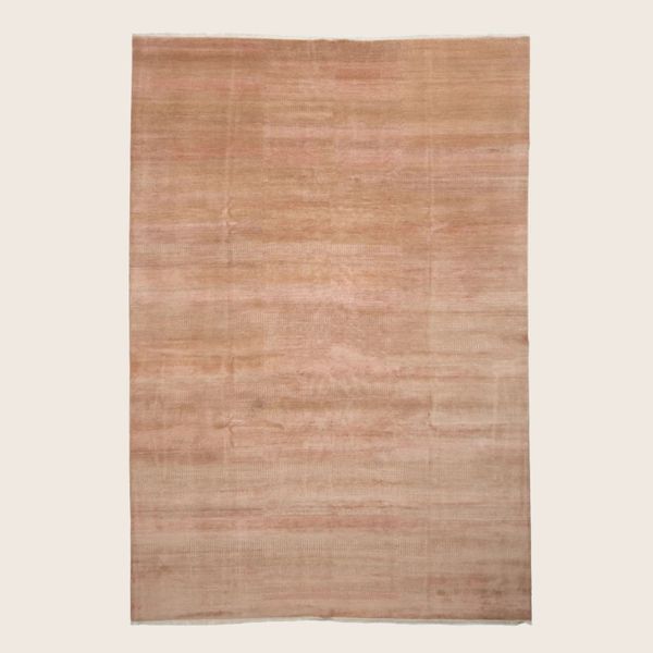 Camel Textured Indo Savannah Wool Art Silk Blend Rug - 10'2" x 14'2