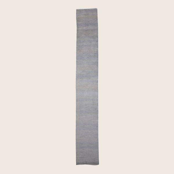 Lilac Transitional Indo Savannah Wool Art Silk Blend Runner - 2'6" x 17'