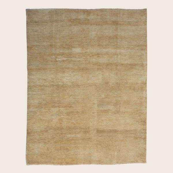 Camel Transitional Indo Savannah Wool Art Silk Blend Rug - 8' x 10'1"