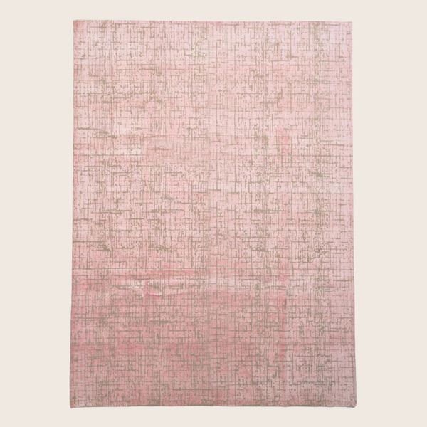 Pink Textured Indo Ikat Wool Rug - 8'1 x 12'3"