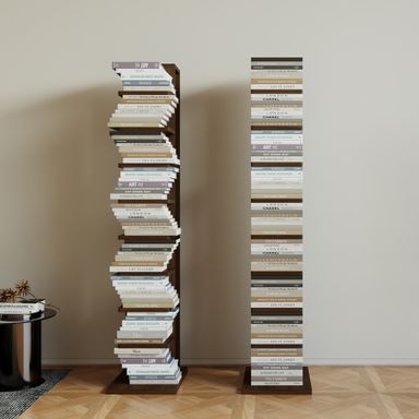 Yowos 9-Tier Walnut Narrow Vertical Invisible Bookshelf
