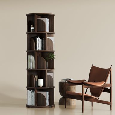 Yowos Rotating Bookshelf 360 Degree Storage Rack