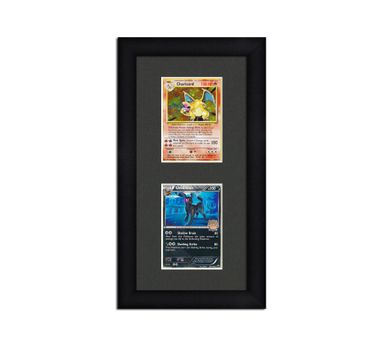 Card Frame Display - 2 Openings for Pokemon, Magic The Gathering, or other Sleeved or Toploader cards