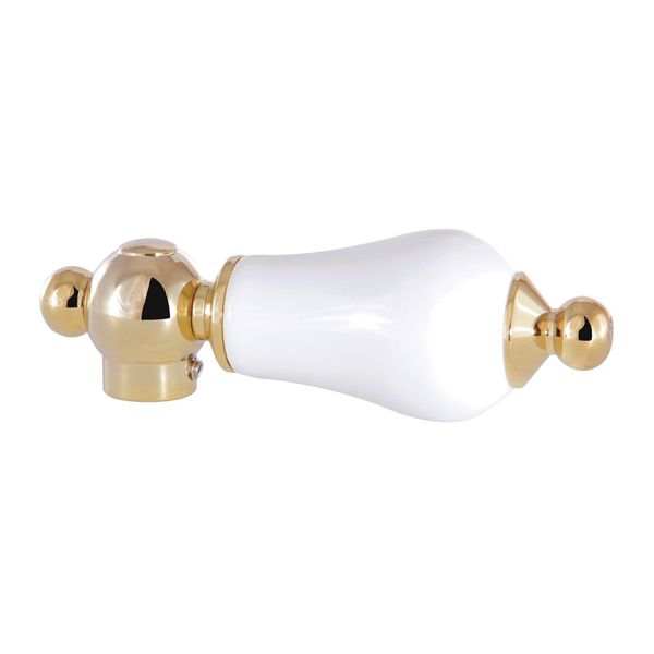 Kingston Aqua Vintage AECL2 Porcelain Lever Handle, Polished Brass