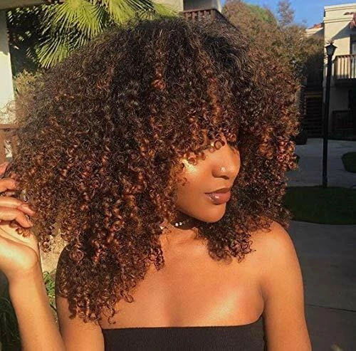 Geeta Hair 300% Density Glueless Human Hair Wig 13×4 Lace Front Curly Human Hair Wig With Bangs Flash Sale