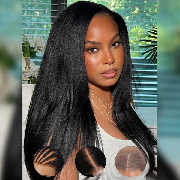 13x6/13x4 Silky Press Yaki Straight Hair Lace Frontal Wig Natural Hairline Subscriber Exclusive Flash Sale