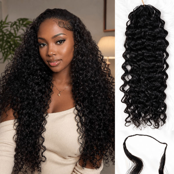 Geeta Hair Crochet Human Hair Water Wave Miracle Knots Friendly for Boho Braids Pre-Separated Time-Saving Design Flash Sale