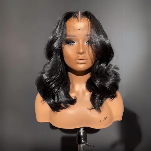 Wear And Go Glueless Human Hair Bob Wig Brazilian Body Ocean Wave 13x4 Lace Front Pre Plucked Human Wigs Flash Sale