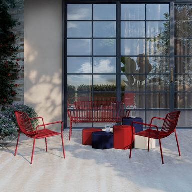 Frame Lounge Chairs & Lounge Bench Set
