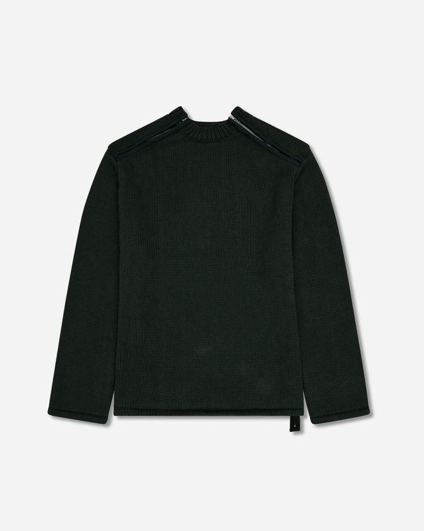 Men's Shoulder Zip Knit Sweater Dark Green
