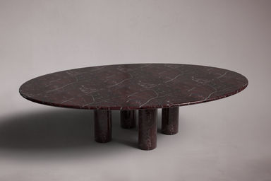 Era Rosso Levanto Oval Marble Dining Table