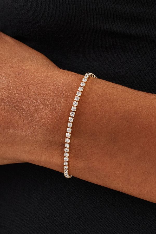 Womens Micro Tennis Bracelet - Gold - 2.5mm