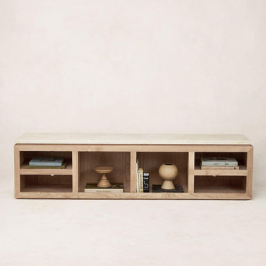 Sofita Marble Media Console - White Oak