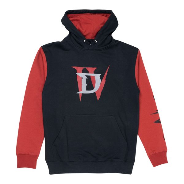 Diablo IV Logo Black Colorblock Pullover Hoodie