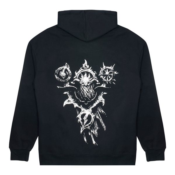 Diablo IV Sorcerer Sigil Black Zip-Up Hoodie
