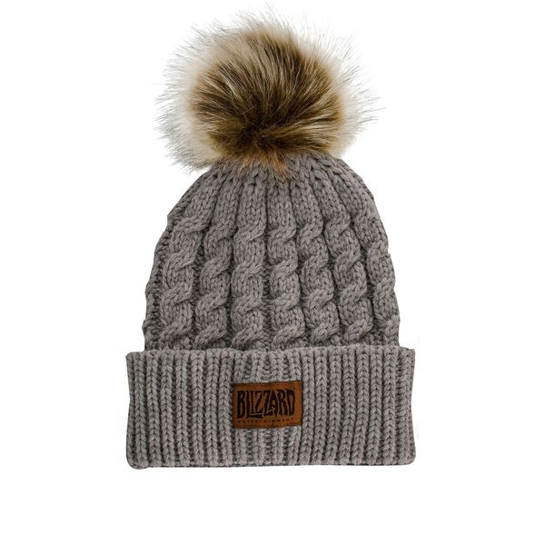 Blizzard Entertainment Grey Faux Fur Pom Beanie