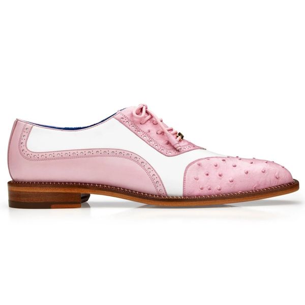 Men's Belvedere Sesto Dress Shoe in Pink & White CLOSEOUT SIZE 13
