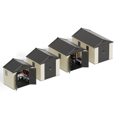 Kick-it Plastic Storage Shed with Floor and Windows