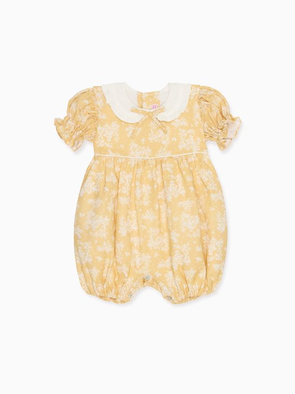 Yellow Toile Abril Baby Girl Romper
