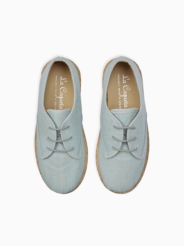 Dusty Blue Rowan Canvas Boy Lace Up Espadrille